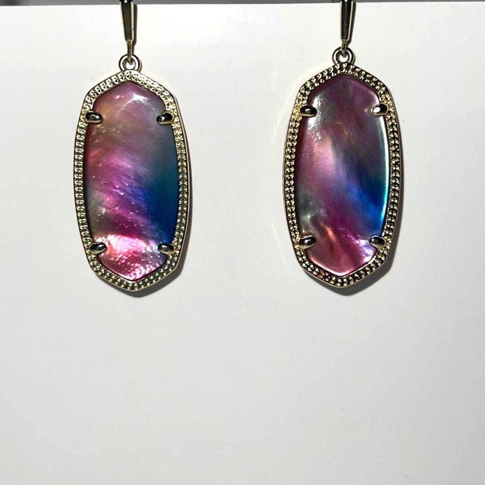 Kendra Scott Elle Watercolor Illusion Drop Earrings Gold